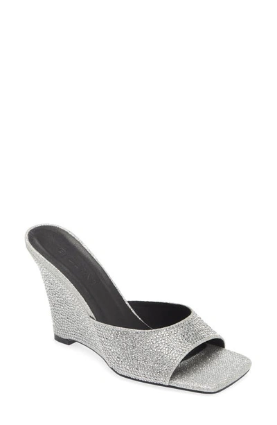 Shop Billini Maria Rhinestone Pavé Wedge Sandal In Silver Rhinestone
