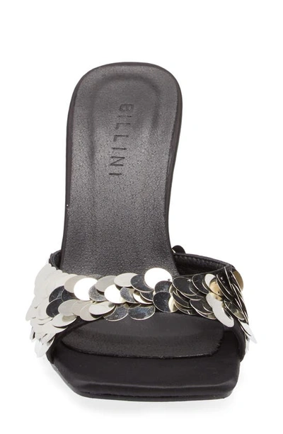 Billini Qirin Paillette Sandal In Black Satin-sequin