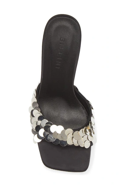 Billini Qirin Paillette Sandal In Black Satin-sequin