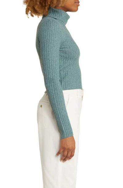 Shop Bp. Rib Crop Turtleneck Sweater In Green Pine