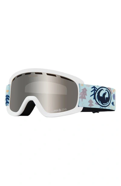 Shop Dragon Kids' Lil D Base 44mm Snow Goggles In Forest Friends Ll Silver Ion