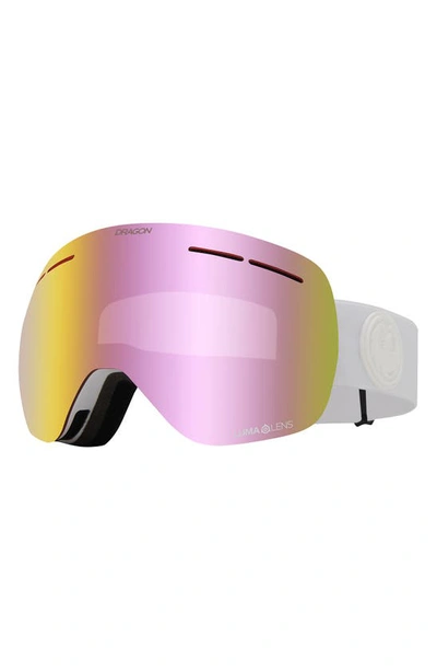 Shop Dragon X1s 70mm Snow Goggles In Whiteout Ll Pink
