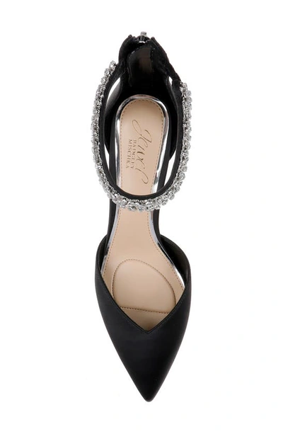 Shop Jewel Badgley Mischka Maya Ankle Strap Pointed Toe Pump In Black