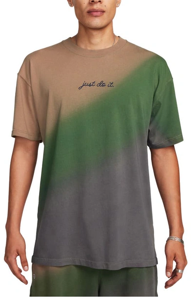 Shop Nike Ombré Max90 Embroidered T-shirt In Archaeo Brown