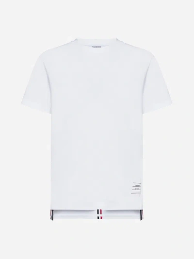 Shop Thom Browne Piquet Cotton T-shirt In White