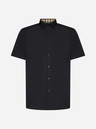Shop Burberry Sherfield Cotton Shirt In Black