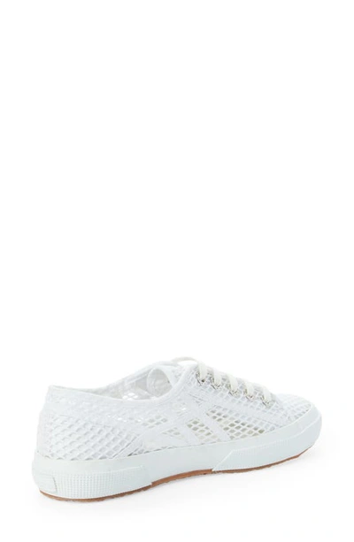 Shop Alaïa X Superga Fishnet Lace-up Sneaker In Blanc Casse