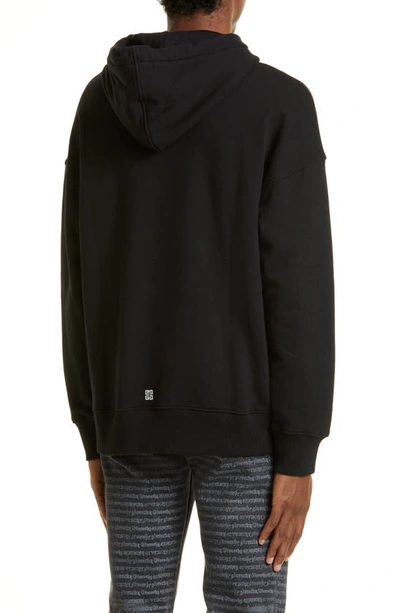 Shop Givenchy Slim Fit Logo Graphic Hoodie In Black