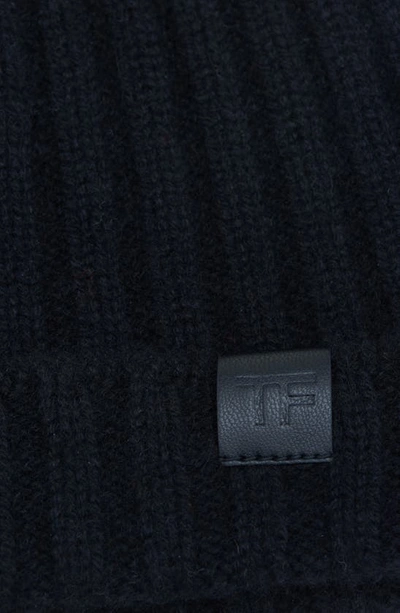 Shop Tom Ford Rib Cashmere Beanie In Black