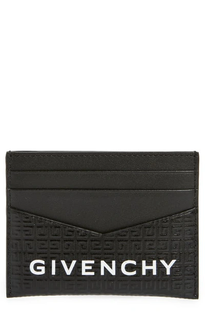 Shop Givenchy 4g-motif Leather Card Case In Black