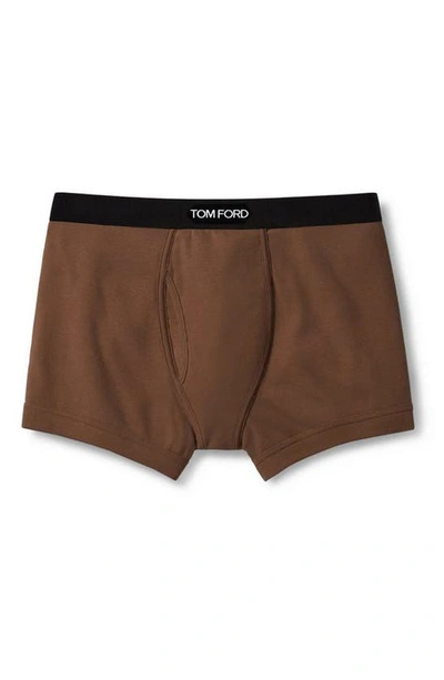 Shop Tom Ford Cotton Stretch Jersey Boxer Briefs In Military Green