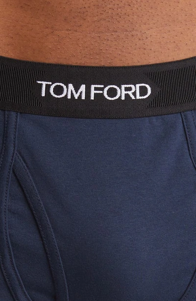 Tom Ford Cotton Stretch Jersey Boxer Briefs In Navy