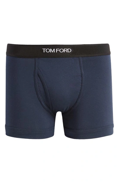 Tom Ford Cotton Stretch Jersey Boxer Briefs In Navy