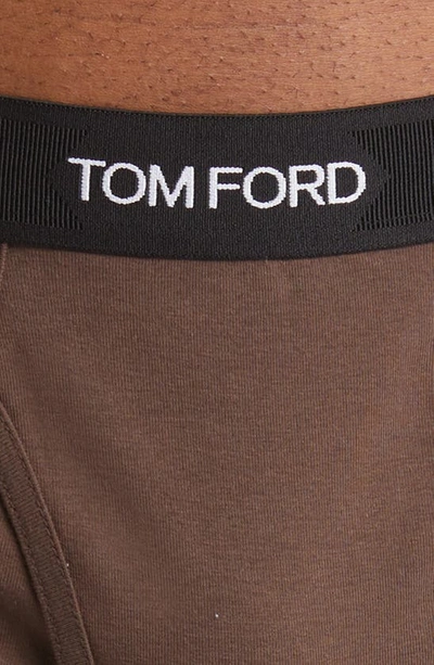 Shop Tom Ford Cotton Stretch Jersey Boxer Briefs In Dark Brown