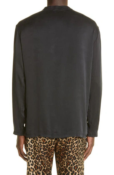 Shop Tom Ford Silk Henley In Black