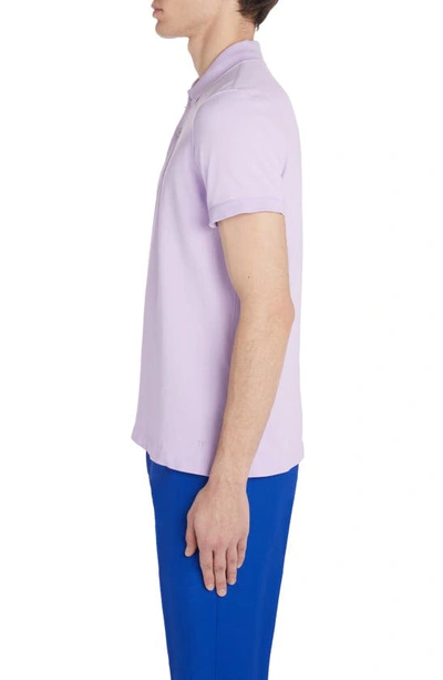 Shop Tom Ford Short Sleeve Cotton Piqué Polo In Lavender