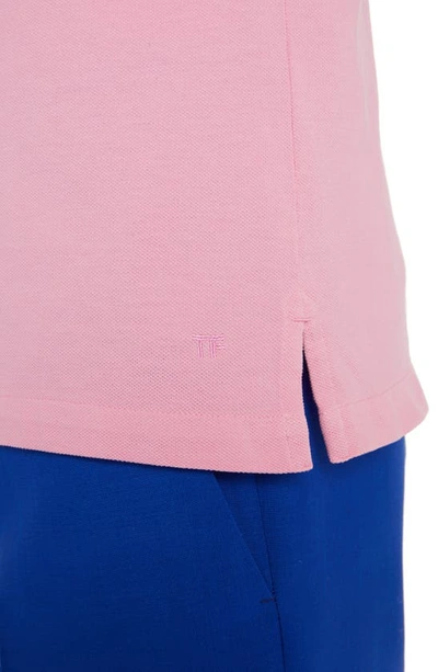 Shop Tom Ford Short Sleeve Cotton Piqué Polo In Pink