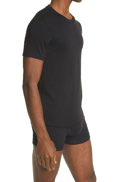 Tom Ford Black Stretch Cotton Crew Neck T-shirt In Black