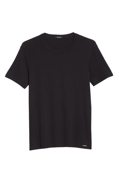 Shop Tom Ford Cotton Jersey Crewneck T-shirt In Black