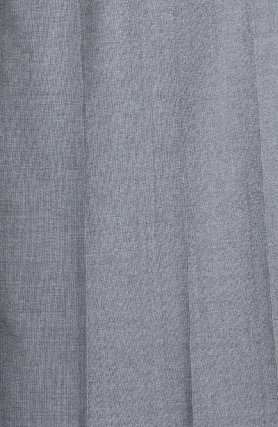Thom Browne Gray Plain Weave 4-bar Pleated Midi Skirt In Medium Grey