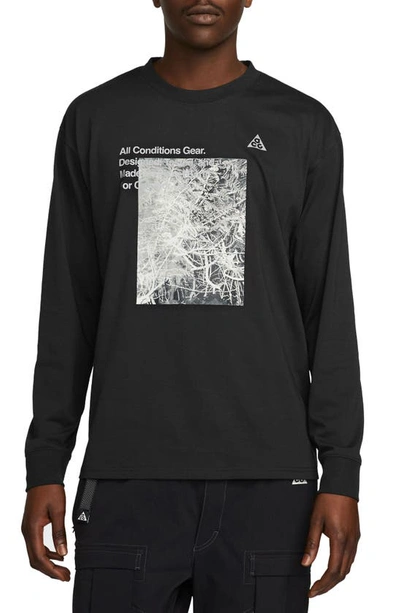 Shop Nike Acg Long Sleeve Graphic T-shirt In Black