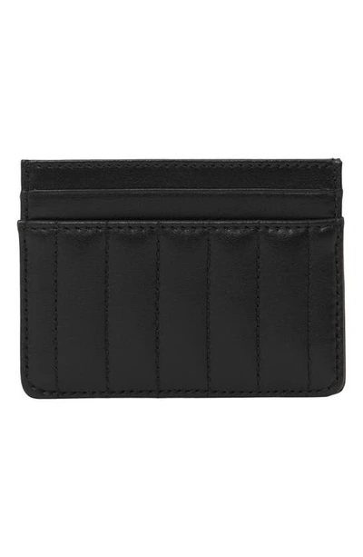 Shop Burberry Lola Quilted Leather Card Case In Black / Palladio