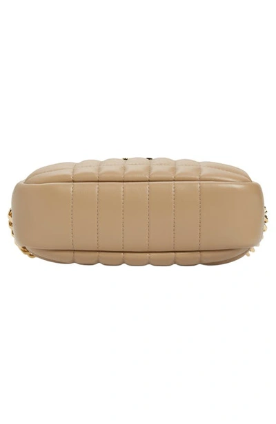 Shop Burberry Mini Lola Quilted Leather Camera Bag In Oat Beige