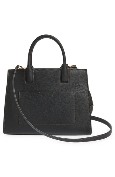 Shop Burberry Mini Frances Grainy Leather Handbag In Black