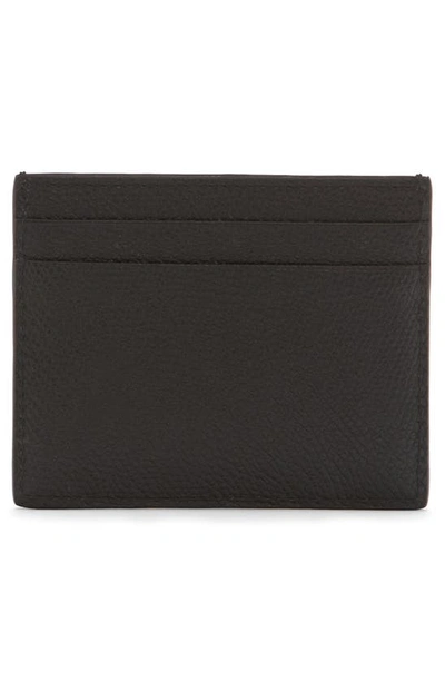 Shop Valentino Vlogo Signature Leather Card Case In 0no Nero