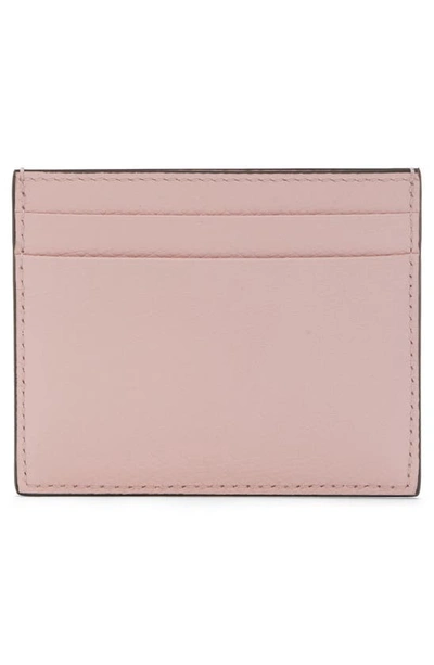 Shop Valentino Vlogo Signature Leather Card Case In 16q Rose Quartz
