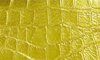 Shop Tom Ford Mini Metallic Croc Embossed Leather Shoulder Bag In Mimosa