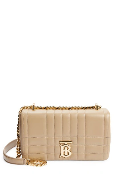 Shop Burberry Small Lola Quilted Leather Crossbody Bag In Oat Beige