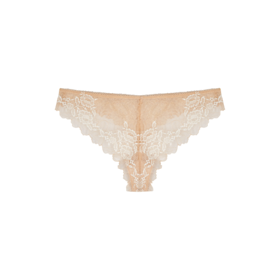 Shop Wacoal Lace Perfection Thong In Beige
