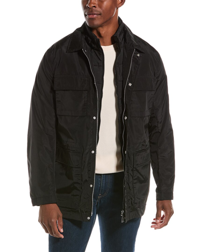 Shop Armani Exchange Caban 2-in-1 Coat In Black