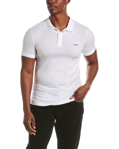 Shop Armani Exchange Polo Shirt In White