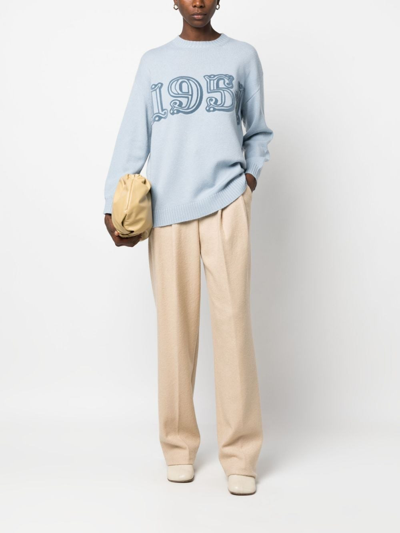 Shop Max Mara Fido Wool And Cachemire Sweater In Blue