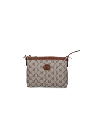 Shop Gucci 'gg' Crossbody Bag In Brown