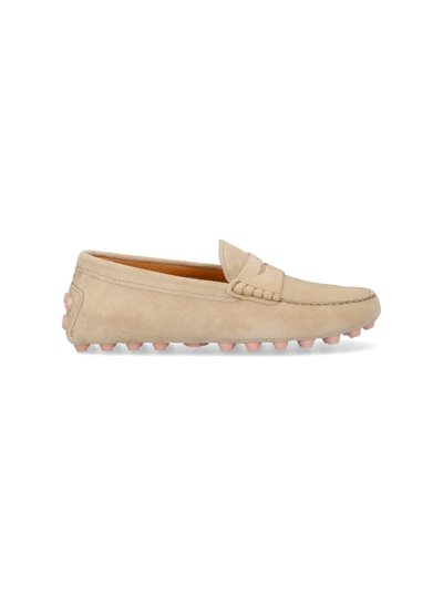 Shop Tod's "gommino Bubble" Loafers In Beige