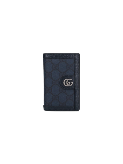 Shop Gucci Bi-fold Wallet "ophidia" In Blue