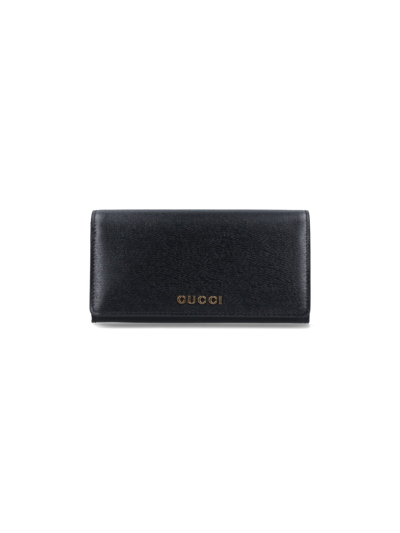 Shop Gucci "continental Gg" Wallet In Black  