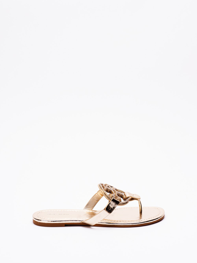 Shop Tory Burch `miller Pave` Thong Sandals In Metallic