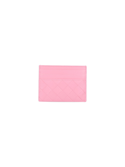 Shop Bottega Veneta Woven Cardholder In Pink