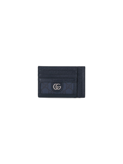 Shop Gucci "ophidia" Card Holder In Blue