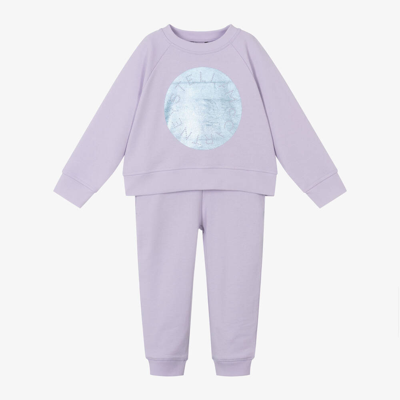 Shop Stella Mccartney Kids Girls Lilac Purple Cotton Tracksuit
