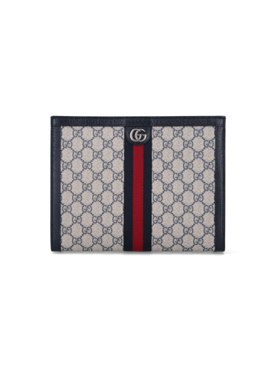 Shop Gucci Pouch "ophidia" In Beige