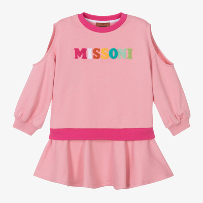Shop Missoni Girls Pink Organic Cotton Sweatshirt Dress