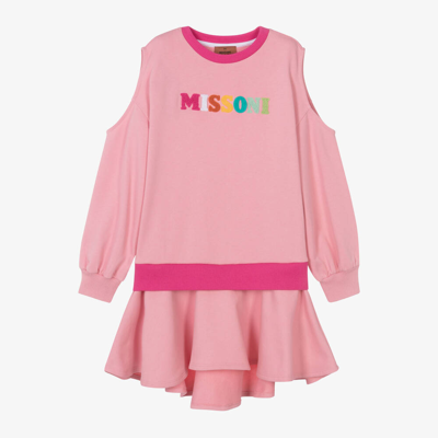 Shop Missoni Teen Girls Pink Cotton Sweatshirt Dress