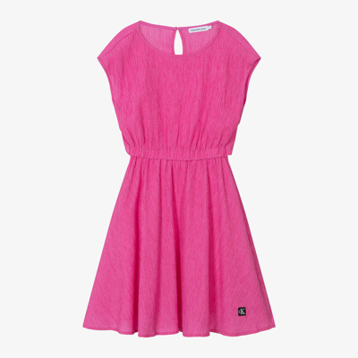 Shop Calvin Klein Teen Girls Pink Crinkle Dress