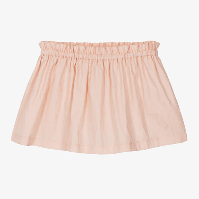 Shop Emporio Armani Girls Pink Cotton Jacquard Skirt
