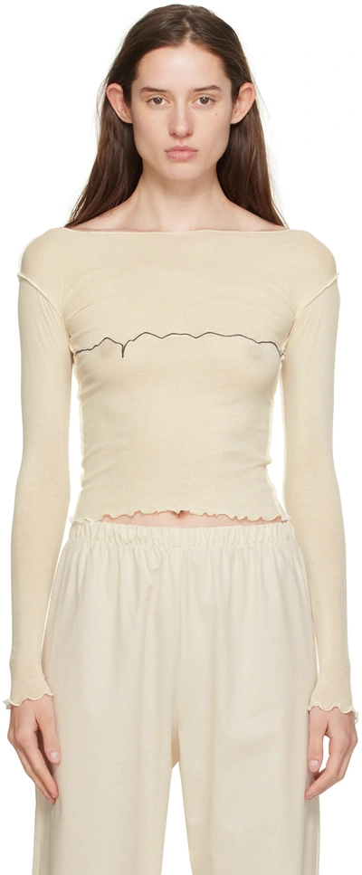 Shop Baserange Off-white Tabbys Star Long Sleeve T-shirt In Undyed